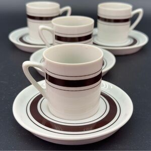 Set of 4 Vintage Shafford Japan Striped
Porcelain Demitasse Cups and Saucers